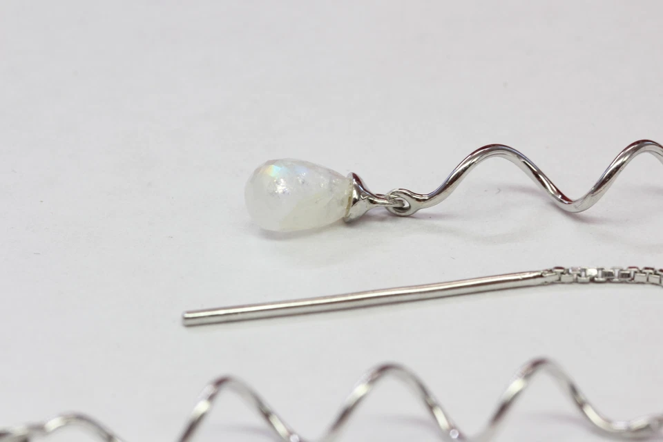 Eleganti Orecchini A Pendente In Argento 925 Con Topazio - Immagine 2 di 4