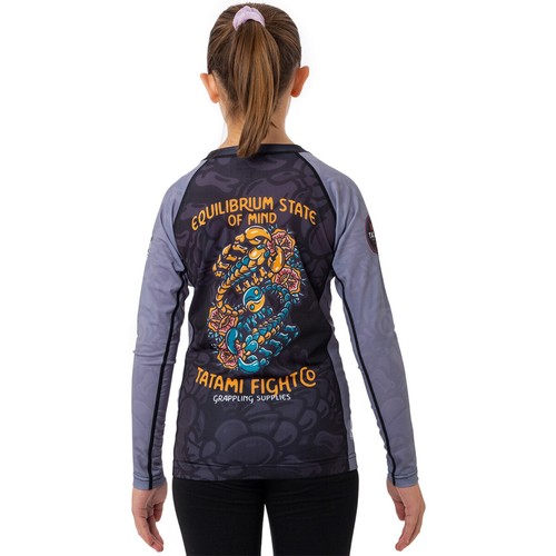 Tatami Fightwear Kids Equilibrium Eco Tech Recycled Long Sleeve Rashguard - Gray - Picture 4 of 7