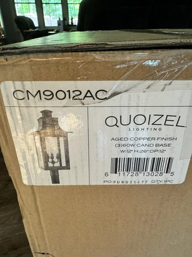 Quoizel Chalmers 3 Light 26" Tall Post Lantern with Clear Glass Model: CM9012AC - Picture 2 of 2