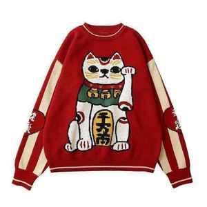 red cat sweater