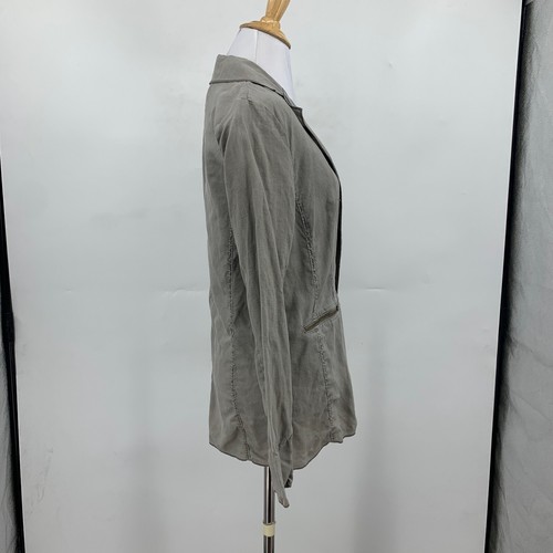 Michael Stars Blazer Women XS Extra Small Cool Stone Linen Oversized Snap Button - Picture 6 of 12