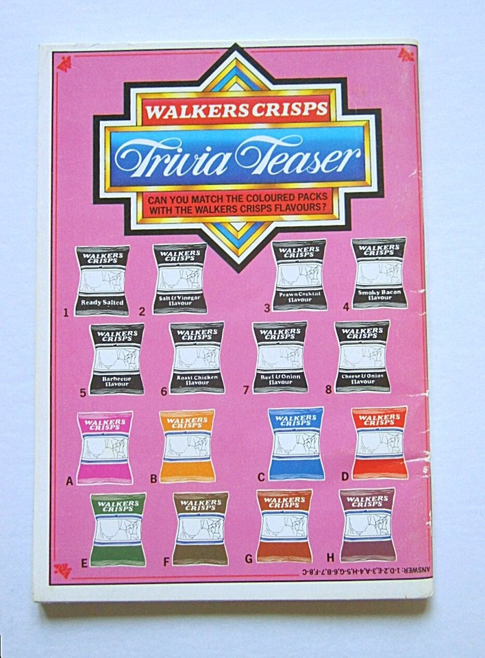 Walkers Crisps Pocket Pop Trivia Booklet Rare quiz book VGC eBay