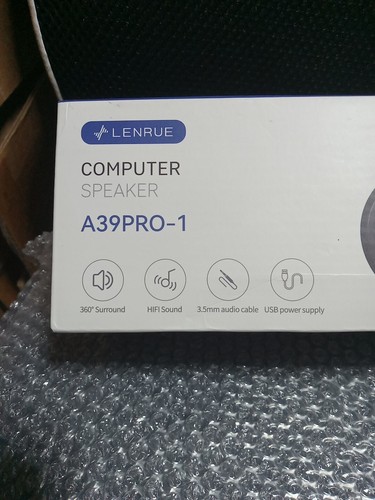 LENRUE Wired USB-Powered Computer Speaker A39 Pro in Black - 第 1/2 張圖片