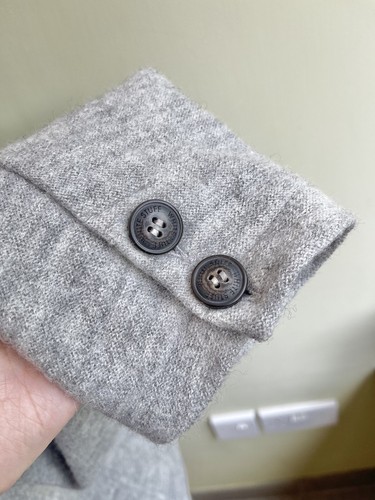 White Stuff Grey Wool Blazer Jacket Size 12 14 Button Up Fair-isle Detailing - Picture 9 of 13