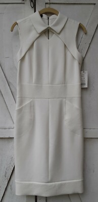 NWT Etcetera Peter Pan Collar Cream Dress Size 4