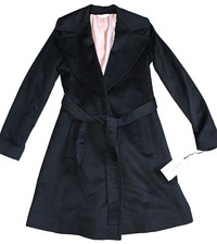 New Fleurette 100% Loro Piana Cashmere Wrap Coat In Black, Size 2 - $1495