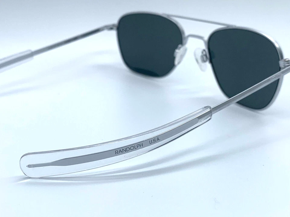 Gafas de sol Randolph AVIATOR 55 mm mate cromadas gris americano envío gratuito #1045 Foto 2 de 4