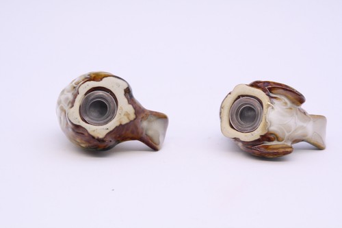 Pottery Birds Salt & Pepper Set - Gold and Brown Vintage - Picture 8 of 8