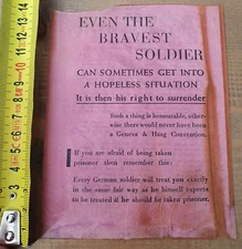 Original WW2 German American propaganda leaflet: Even the Bravest soldier...