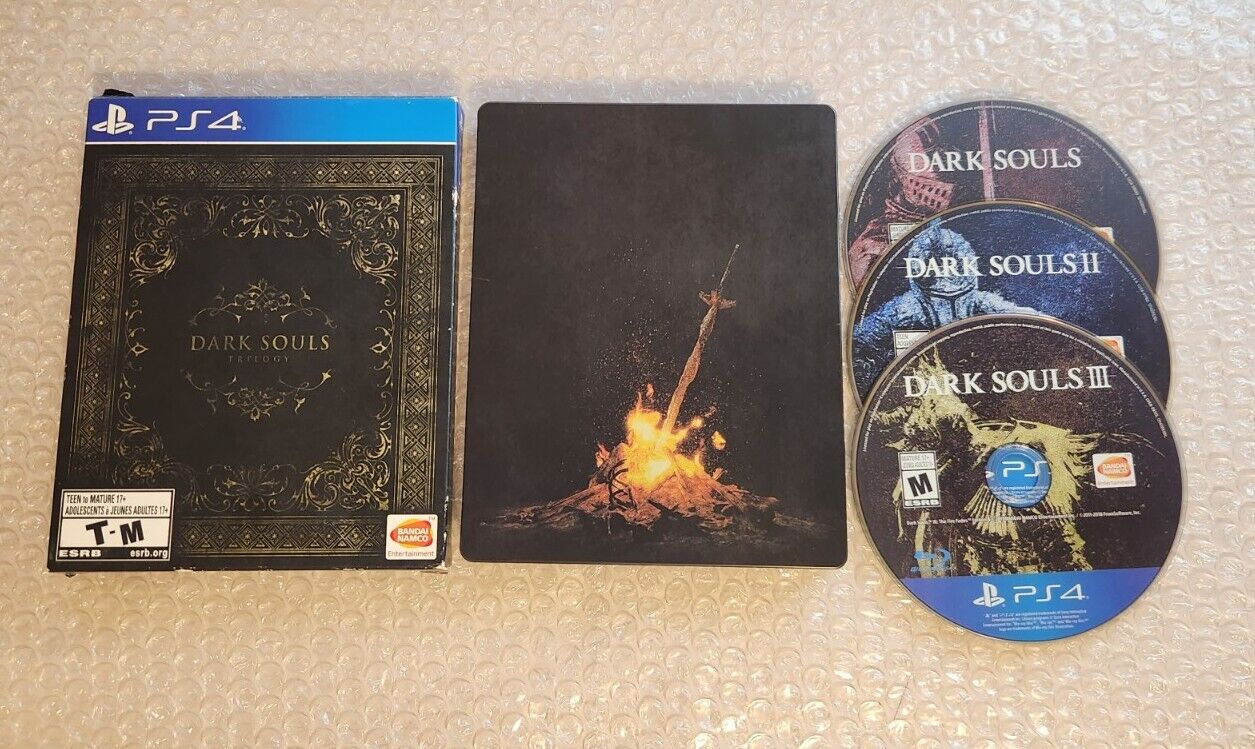 Dark Souls Trilogy Discs, Steelbook Ps4 US Version 1 2 3 I II III