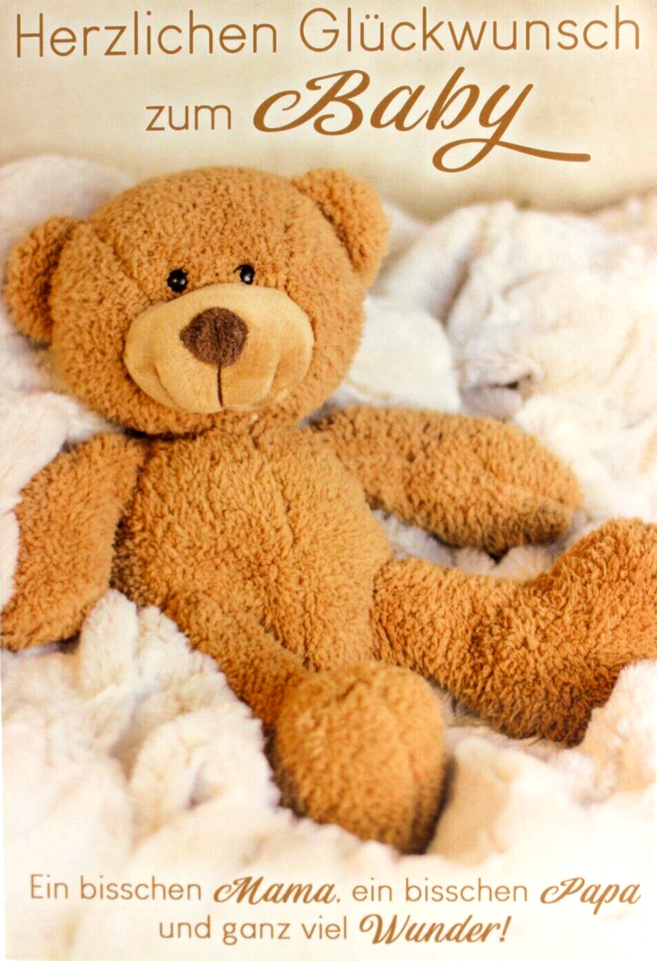 Karte zur Geburt Glückwunschkarte Baby Junge oder Mädchen Grußkarte mit Spruch