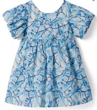 SALE***Janie And Jack Authentic Palm Leaf Bubble Sleeve Girls Kids Dress Size 4t