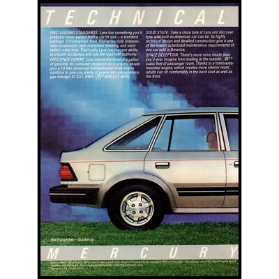 1983 Mercury Lynx 4 Door Hatchback Economy Car 2 Page Vintage