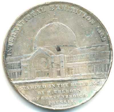 England, Victoria und Albert, versilb. Medaille von Wiener 1862 Expo London