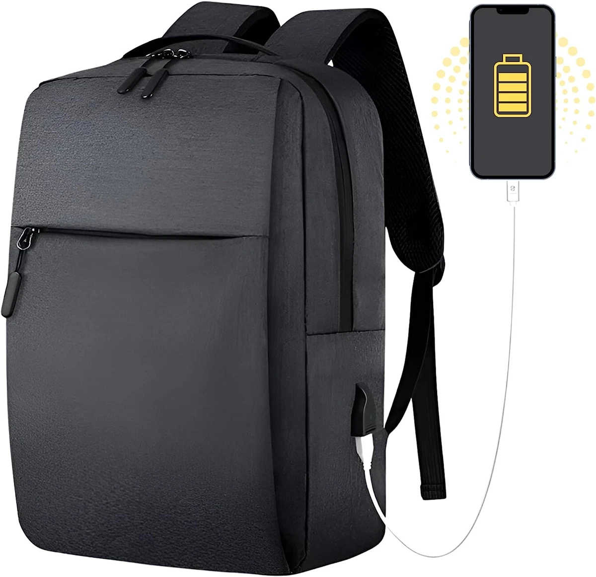 Zaino Uomo Lavoro Viaggi Ufficio. Zaino Porta Pc 20 L Tante Tasche. Zainetto