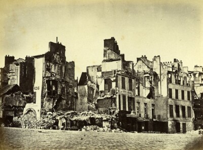 Belagerung von Paris Kommune Ruinen Saint Cloud Hotel la Tete Noire Liebert Foto 1870
