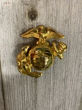 USMC Officer’s Equipment Company Anodized Globe And Anchor Insignia Pin Large