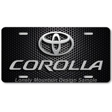 Toyota Corolla Inspired Art Gray On Mesh Flat Aluminum Novelty License Tag Plate