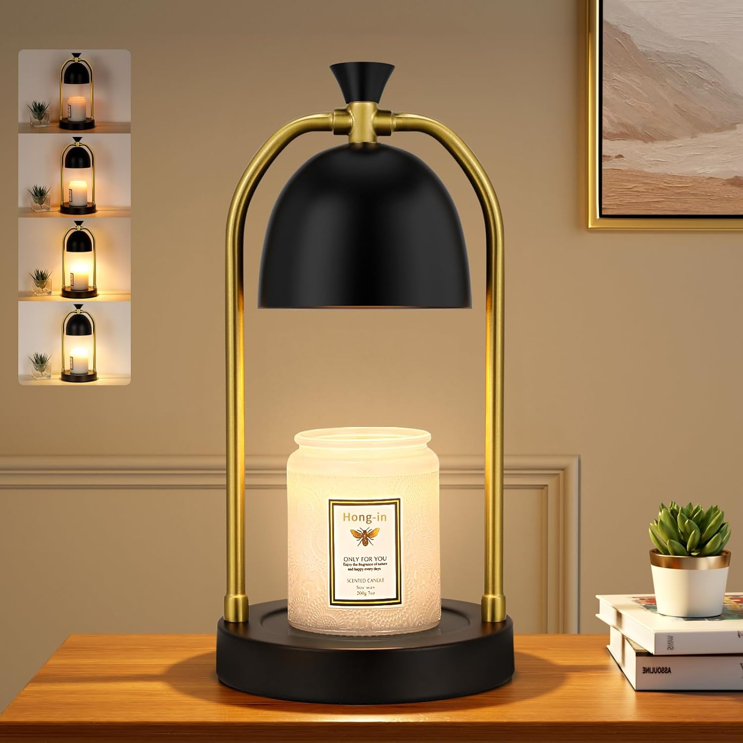 Black Candle Warmer Lamp with Timer for Scented Wax Melts  -image