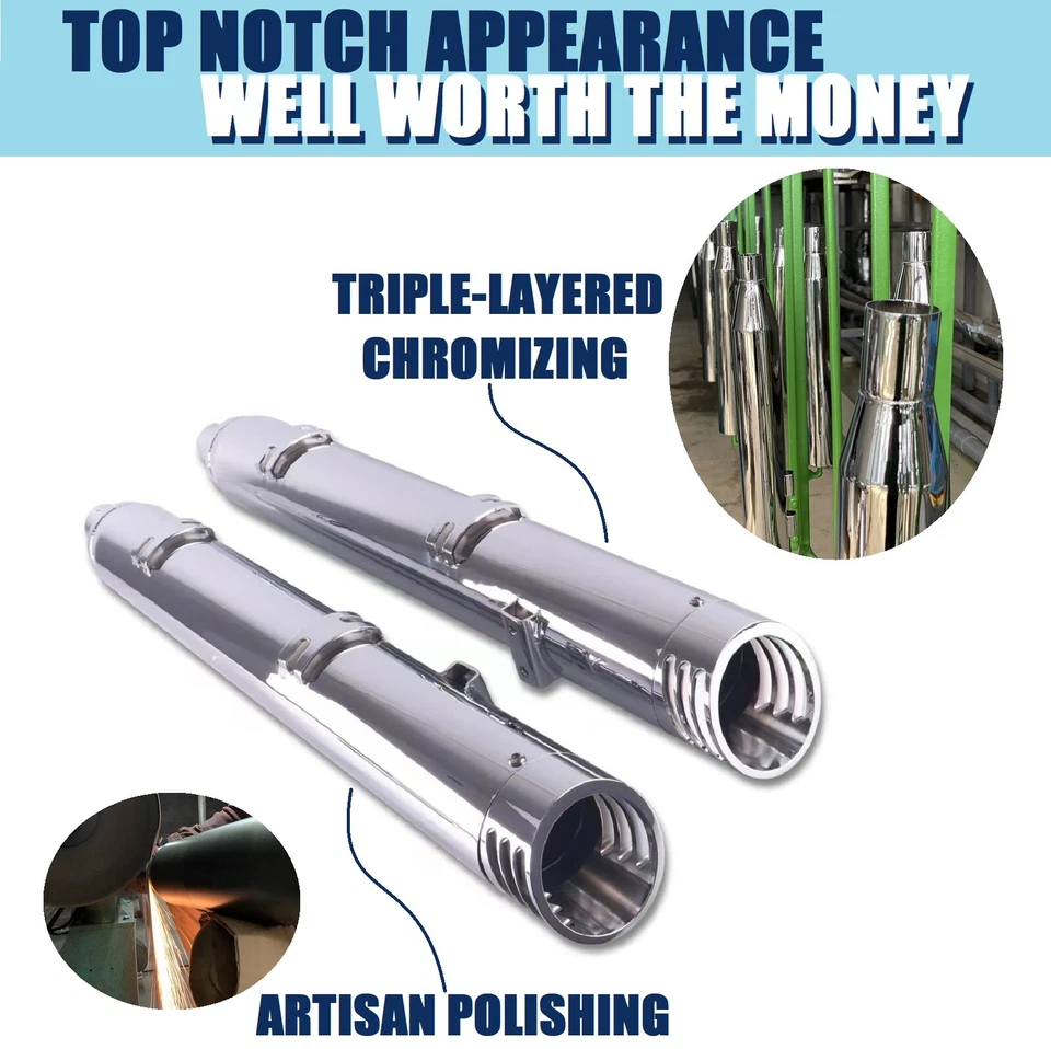 Silenciadores de escape cromados de 4" para Indian 2014-UP Chieftain Foto 3 de 4