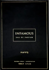 RIIFFS INFAMOUS EAU DE PARFUM SPRAY FOR MEN 3.4 Oz / 100 ml BRAND NEW ITEM!!!