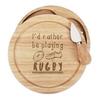 I'd Eher Sein Playing Rugby KäSebrett Messer Set Lustig Liga Union