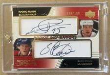 2004 Upper Deck Rookie Update Tuomo Ruutu / Saku Koivu Auto /199! Canadiens