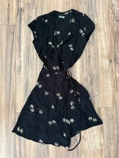 Reformation Dandelion flower Cap Sleeve Mini Wrap Dress XS