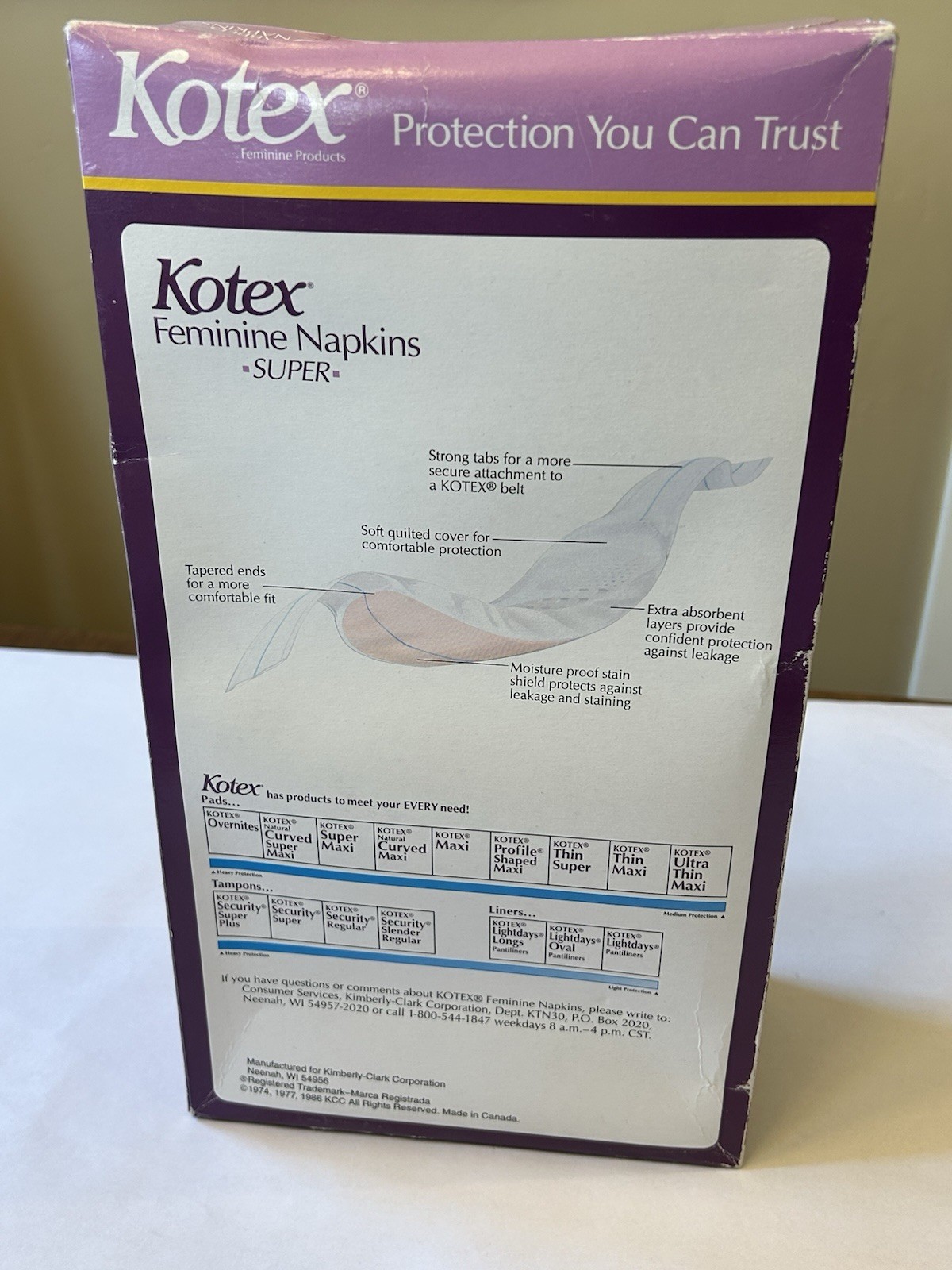 NEW Vintage Kotex Super Maxi Pads 1986 30 Napkins Pads Prop Advertising NOS - C1