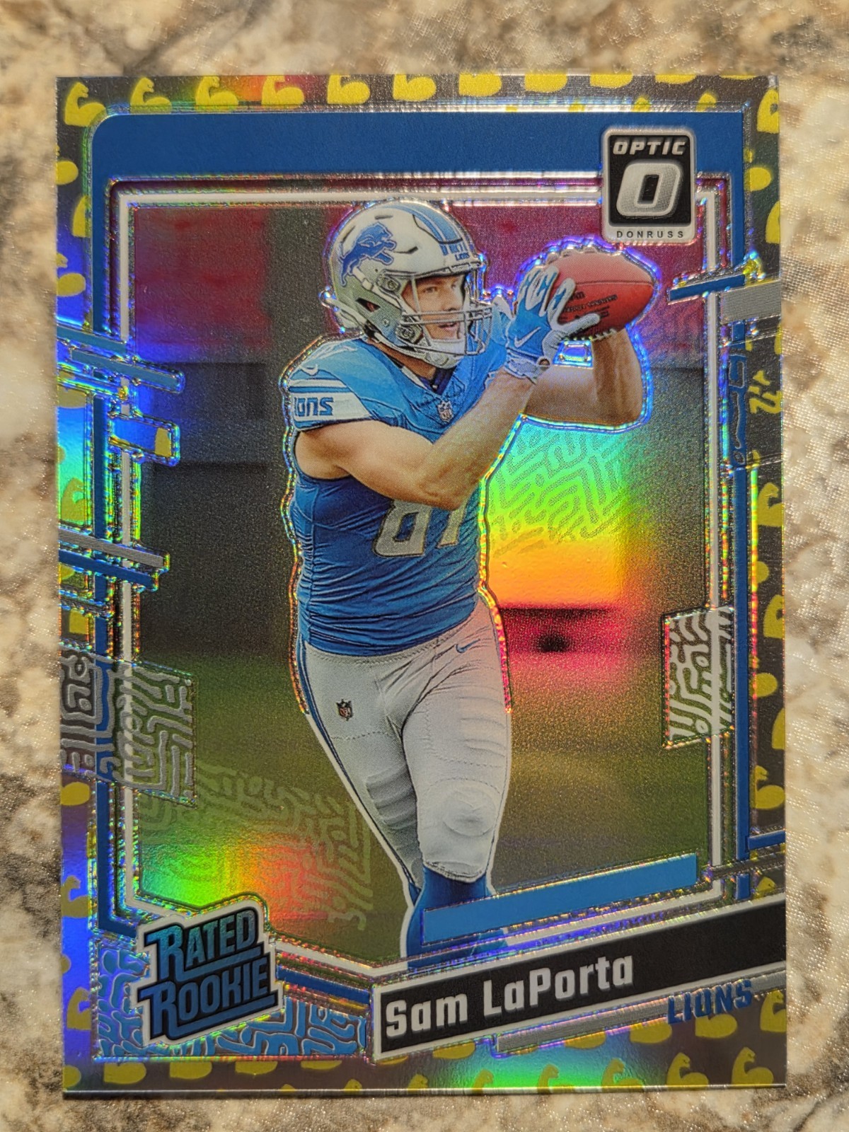 2023 Panini Donruss Optic Rated Rookie Sam LaPorta Lions Flex Emoji /149 #237