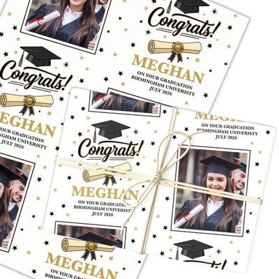 Personalisiertes Geschenkpapier Abschluss Glückwünsche Abschlusshut Foto Geschenkpapier