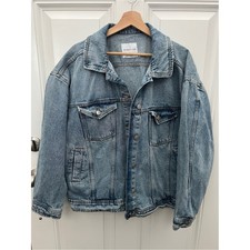 Celebrity Pink Washed Denim Jacket in Light Blue