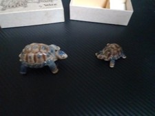 vintage porcelain baby tortoise figurines produced by Wade of England.