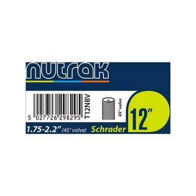 Nutrak 12 x 1.75 - 2.125 inch Schrader Inner Tube with 45 Degree Bent Valve