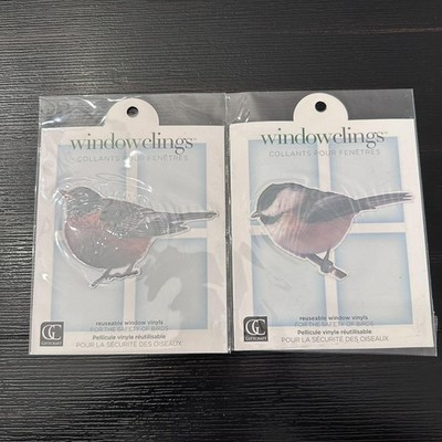 Giftcraft Windowclings Bird Window Decals Reusable Safety Vinyl Set Of 2 New