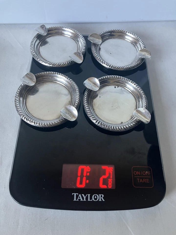 Lote de cuatro insertos de cenicero Sterling y 3 posavasos Frank Whiting Foto 3 de 4