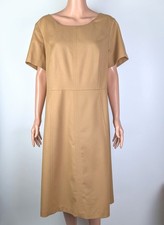 Talbots Women's Beige 100% Wool Lined, Short Sleeve, Knee-Length Dress size 16