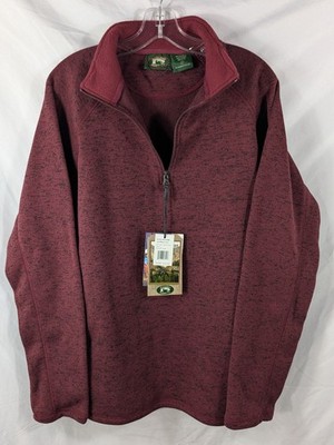 Stillwater Supply Co. Men's Qtr. Zip Large Fleece Pullover Wine NWT's
