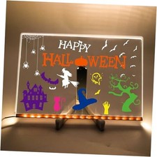 Acrylic Dry Erase Board with Light 11.8 X 7.9 LED Note Message Glass Board