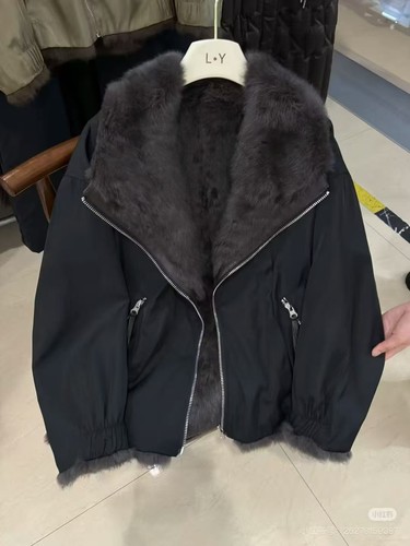 Korean Womens New Coat Parka Winter Thicken Fur Lining Warm Zipper Short Jackets - Picture 9 of 23