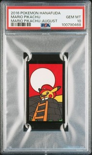 2016 POKEMON HANAFUDA MARIO PIKACHU AUGUST MARIO PIKACHU PSA 10