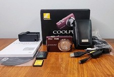 Nikon Coolpix S230 Plum Compact Digital Camera 10.0 Megapixel w/Accessories