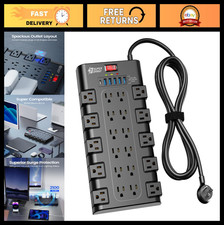 Surge Protector Power Strip with 22 AC Outlets 6 USB Ports, 2100J, 6.5Ft, 1875