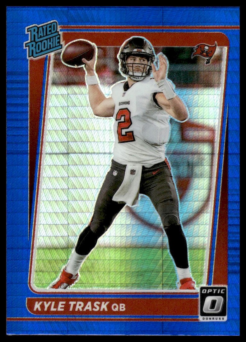 2021 Donruss Optic #209 Kyle Trask RC Blue Hyper Tampa Bay Buccaneers NM+