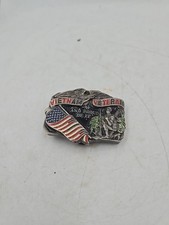 VTG Vietnam Veteran And Proud Of It Belt Buckle Enamel Great American Buckle Co