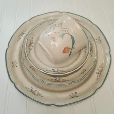 Vintage INTERNATIONAL CHINA Marmalade Geese Goose Duck Country Cottage Dish Set
