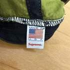 Casquette 6 panneaux Supreme velours côtelé logo S olive avec étiquettes