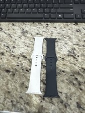 Set of 2 Genuine Apple Watch 5 4 3 2 Sport Band 38/40mm White and Black M/L
