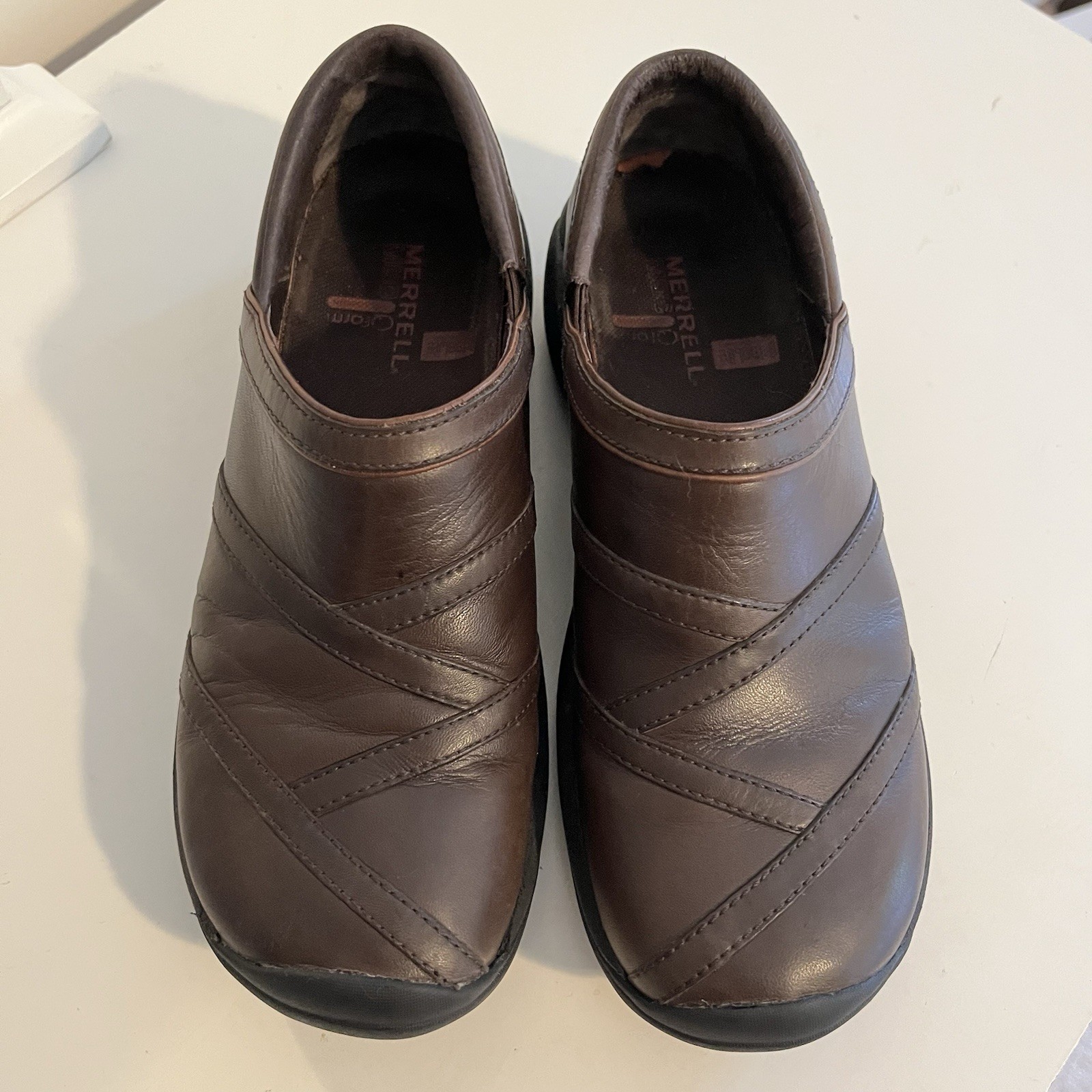 Merrell® donna Encore Eclipse insetto liscio marrone taglia US 7 5 EUR 38 EUC