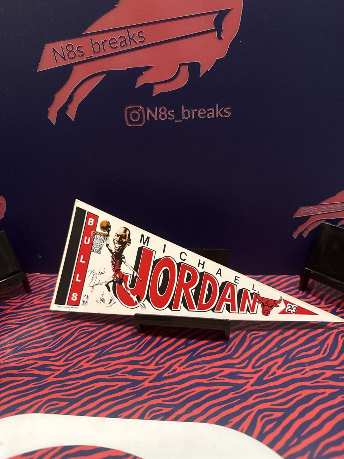 Michael Jordan #23 Vintage Chicago Bulls Banner Pennant Dunking Big Head Sticker